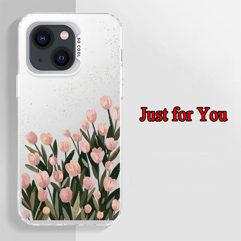 Ốp Điện Thoại Cho Samsung Galaxy A02S A03 A04 A03S A05 A05S A06 4G A07 A17 A12 13 A14 A15 A16 A20 A30 A22 A23 A25 A31A32 A35 A33 A50 A50S A30S A51 A52 A55 A5G Hoa Tulip Mùa Xuân Hồng