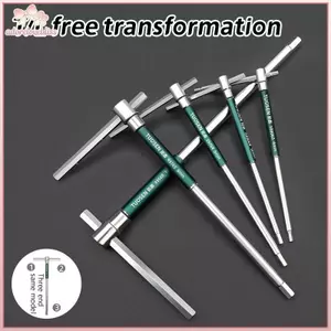 THÊM T / L 2 / 2.5 / 3 / 4 / 5 / 6 / 8 / 10mm Tuốc nơ vít Torx Loại T Allen Cờ lê lục giác Chrome Dụng cụ cầm tay hình chữ T mở rộng Cờ lê chữ T BSS