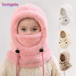 Khăn quàng cổ một mảnh BORAGETE, Mũ Balaclava chống gió sang trọng, Mũ trẻ em ấm áp dễ thương