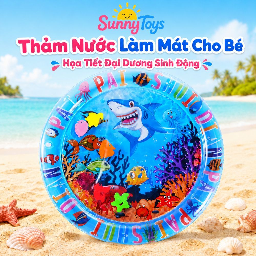 Thảm Nước Tập Bò SunnyToys - Bơm Hơi Hình Cá Cho Bé Nằm Chơi Vui Nhộn