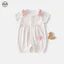 Bộ áo liền quần ngắn tay nơ phong cách mỏng mùa hè cho bé / Bộ áo liền quần Cotton nguyên chất đáng yêu dễ thương / Bộ áo liền quần mềm mại thoải mái