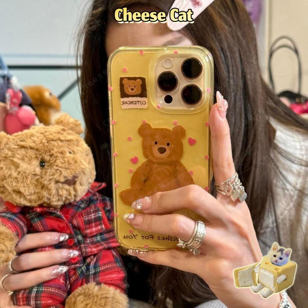 Ốp điện thoại gấu bông màu vàng chanh cho iPhone 14 13 12 11 15 16 17 Pro Max 17 Air Xs Max XR 7Plus 16E