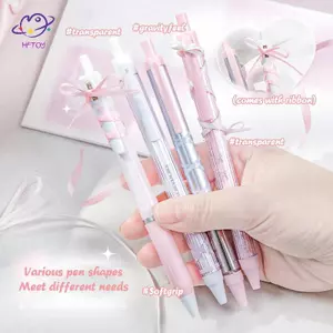 HFTOY 4 Bút Gel Dễ Thương Đơn Giản Thời Trang Cho Trẻ Em Màu Trơn Ballet Series Văn Phòng Phẩm Bút Gel Bút Viết Đồ Dùng Học Sinh ~