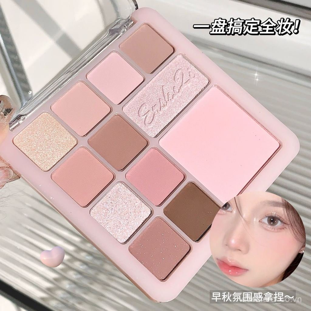 [2026 Mới] Bảng Màu 12 Màu - Phấn má hồng phấn mắt, Màu hồng Gradient, Matte Shimmer, Soft Blend