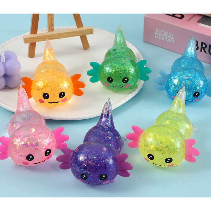 Đồ chơi căng thẳng Axolotl Squishy – Đồ chơi nhồi bông Axolotl dễ thương Đồ chơi bóp giác quan mềm cho trẻ em và người lớn, Đồ chơi giảm căng thẳng trên bàn, Ủng hộ bữa tiệc