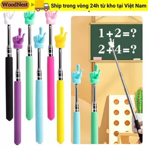 Gậy đọc sách ngón tay GỖ Đồ dùng văn phòng Trường học Thanh kính thiên văn Thiết kế ngón tay bằng thép không gỉ Người thuyết trình cầm tay