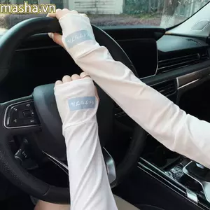 Tay áo nửa ngón, Tay áo mỏng chống tia cực tím, Màn hình cảm ứng co giãn Ice Silk Găng tay dài thể thao
