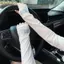 Tay áo nửa ngón, Tay áo mỏng chống tia cực tím, Màn hình cảm ứng co giãn Ice Silk Găng tay dài thể thao