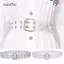 AqToCna Laser Trong Suốt Ba Chiều Nữ Thắt Lưng Punk Pin Bule Dây Thắt Lưng AqToCna