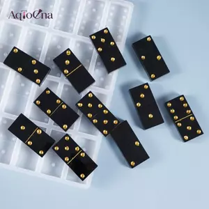 AqToCna DIY Dominoes Đúc Khuôn Silicon Thủ Công Dụng Cụ Làm Nhựa Dính Trò Chơi Khuôn AqToCna