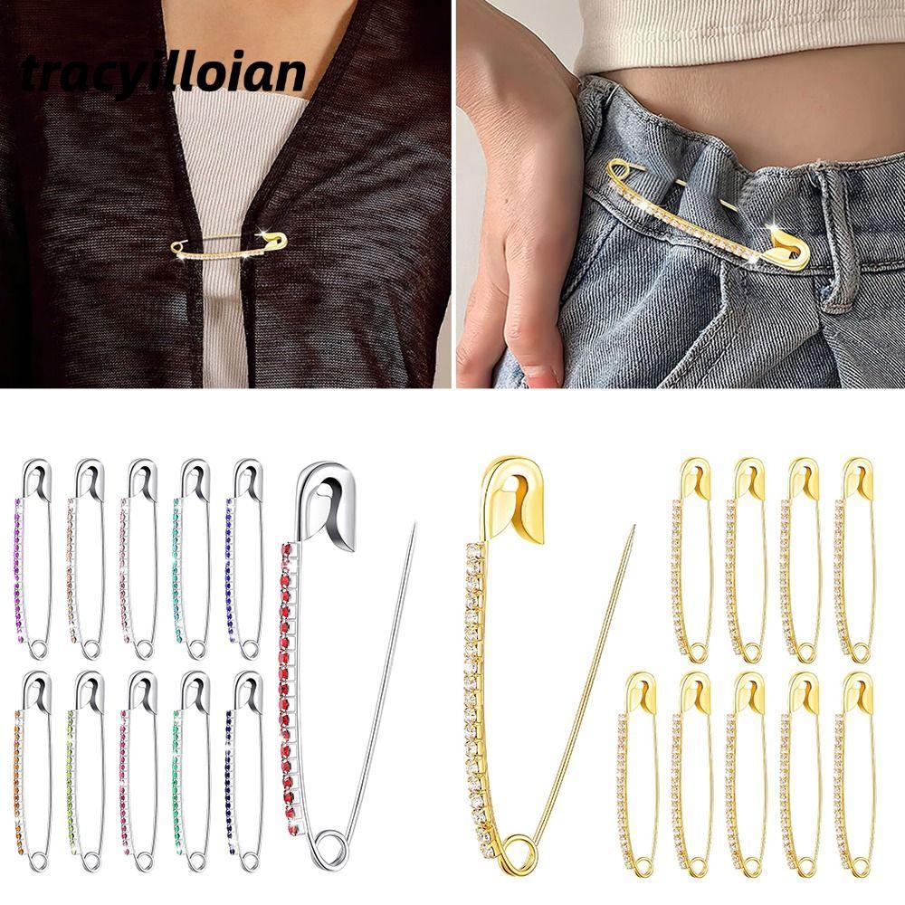 TRACEILLOIAN Kim Cương Giả An Toàn Chân, Phụ Kiện Quần Áo Trâm Cài Quần Áo Áo Áo Len Khăn Choàng Trâm Cài, Màu Bạc Vàng Chân Ve Áo Cổ Áo Len Chân Trâm Cài Sáng Bóng