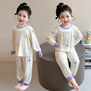 Shop Modal Bộ Đồ Ngủ Trẻ Em Bé Gái Điều Hòa Không Khí Quần Áo Dài Tay Mỏng Phong Cách Bộ Đồ Cho Bé Xuân Thu Phong Cách Bé Gái Quần Áo Nhà