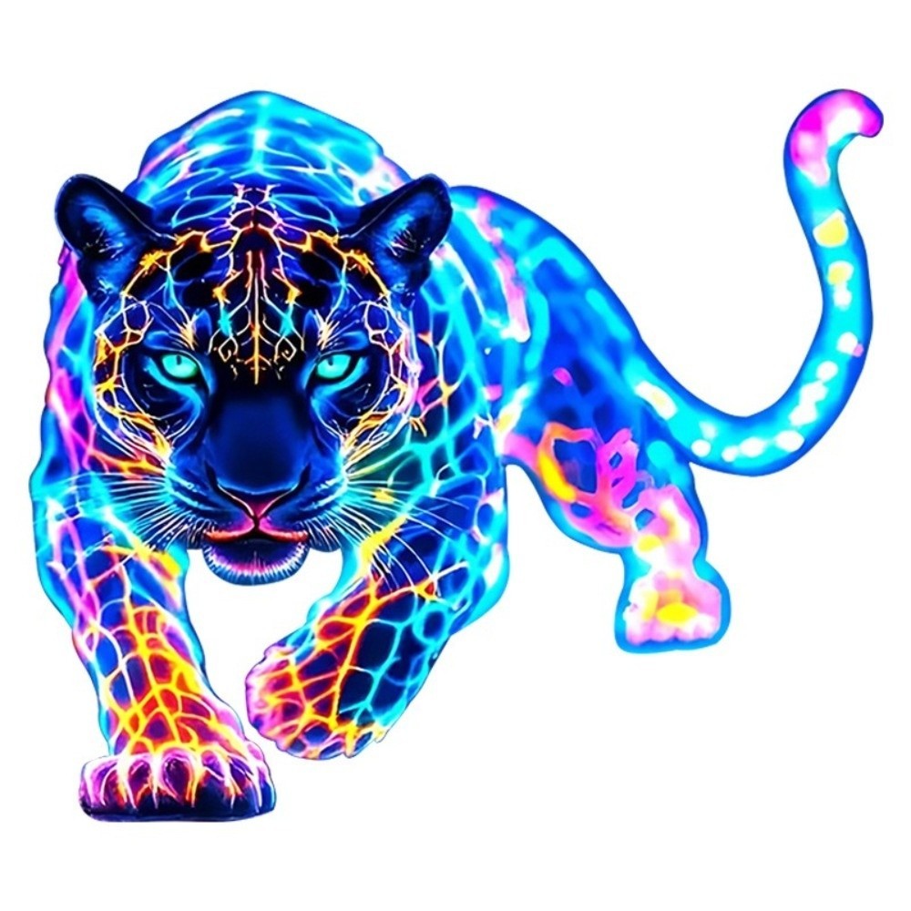 HIGHVIEWLS Neon Leopard Nhãn Dán Xe Hơi, Decal Động Vật Trang Trí Nhiều Màu Sắc, Phụ Kiện Ô Tô Chống Thấm Nước Tự Dính Trang Trí Cửa Sổ Miếng Dán