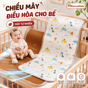 Chiếu Mây Điều Hòa HomeMate Cho Bé, Thảm Lụa Lạnh Làm Mát Mùa Hè, Chiếu Nằm Cũi An Toàn Cho Da Nhạy Cảm
