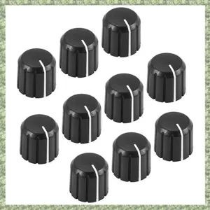 10 Cái Núm Điều Khiển Điện Áp Cho Đàn Guitar Điện Âm Lượng Núm Đen D Loại 6mm
