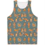 Dễ thương Fox 3D Tank Top Unisex, Áo thun động vật không tay mùa hè, Nhanh khô mềm thoáng khí Áo thường ngày