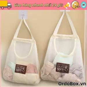 Hộp treo ORDOBOX, Tất đựng đồ lót rau củ có thể tái sử dụng Túi đựng đồ lặt vặt, Túi lưới nhà bếp có tay cầm rộng dung tích lớn rỗng