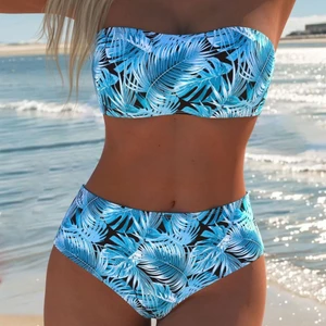 Bộ đồ Bikini Đồ bơi nữ hai mảnh Đồ bơi lá xanh gợi cảm