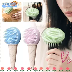 Bàn chải tắm lông mềm EBINLANDS, Lược Massage silicon làm sạch đa chức năng, Bàn chải tắm lược trứng hai mặt di động dành cho người lớn và trẻ em