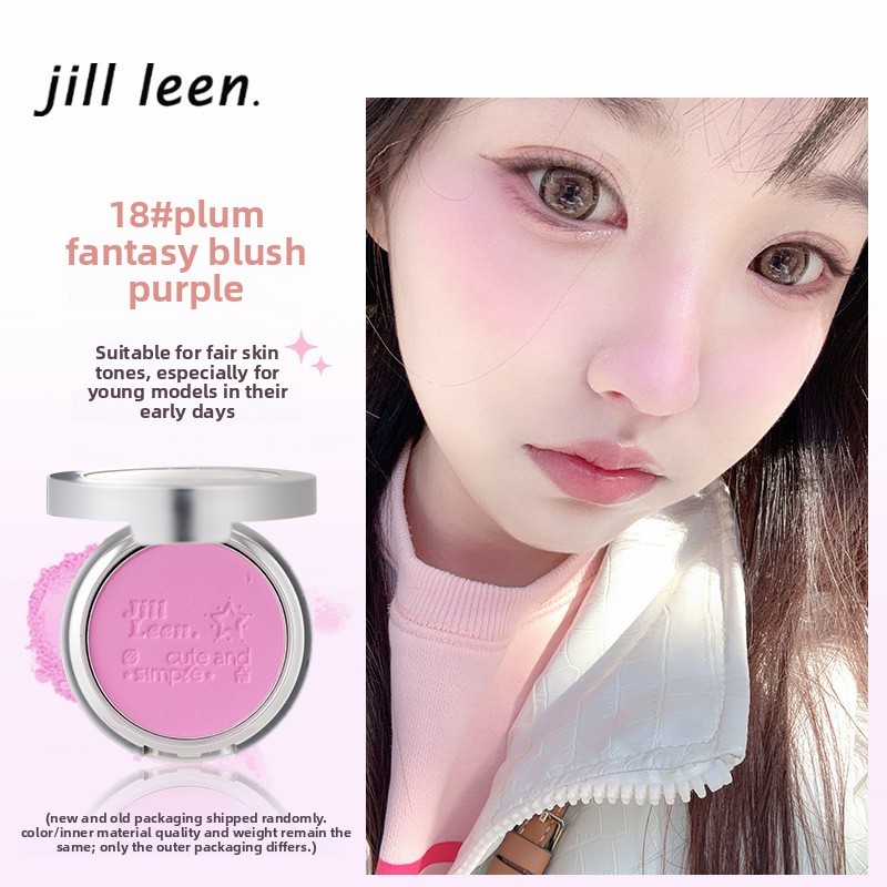 Phấn má JILL LEEN (Mới) - 【Nhiều màu】 đơn sắc, chất lì nhẹ, đa năng, màu đào & tím tôn da, trang điểm tự nhiên