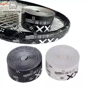 Nhíp 1 Cuộn 500CM Bla Trắng In Hình Tennis Raet Mái Chèo Băng Bảo Vệ Đầu PU Stiers Cho Bãi Biển Pileball Raet Bộ Phận Thể Thao VN