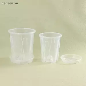 1 Chậu hoa trong suốt kiểm soát rễ cây có khay trồng hoa lan Phalaenopsis với chậu hoa dạ quang Trang trí làm vườn tại nhà [VN]