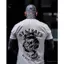 Áo thun ngắn tay cỡ lớn Skeleton Snake Dark American Street dành cho cặp đôi