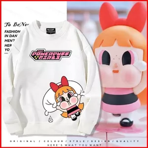 YB1 Labububucu CRYBABY Anime Áo Powerpuff Girls Unisex Dài Tay Top BY1