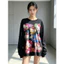 Milyfashion Loose Slimmer Look Gạc Đế Chống Nắng Dài Tay KT Cat In Hình T Co Giãn Nữ W8JJ