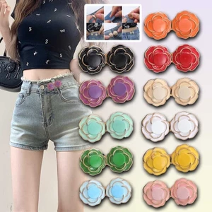 Quần Khóa Thắt Lưng Camellia Quần Hiện Vật Thắt Chặt Eo Quần Lớn, Có Thể điều Chỉnh Khóa Không Cần May