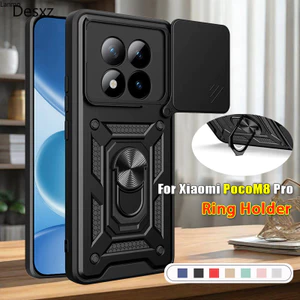 Vỏ Trượt Ống Kính Máy Ảnh Dành Cho Xiaomi Poco M8 M7 Pro PocoM8 PocoM7 Plus 4G 5G Vỏ Điện Thoại Chống Sốc Giá Đỡ Vòng Stent Đẩy Vỏ Bảo Vệ Camera Mặt Sau Giá Đỡ