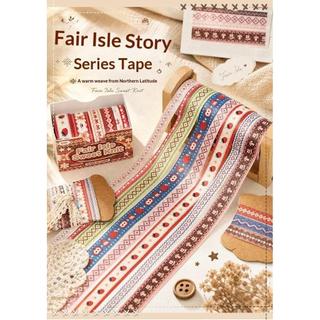 JIANWU Fair Isle Story Series Vintage Dệt Họa Tiết Phong Cảnh Chất Liệu Cắt Băng Washi Bộ Sáng Tạo DIY Tạp Chí Văn Phòng Phẩm