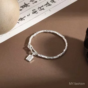 Vòng tay phiên bản Hàn Quốc, Cô gái [Bàn bạc vỡ Hai] Vòng tay cao cấp phong cách Niche ins đơn giản, Quà tặng vòng tay hình học tính khí