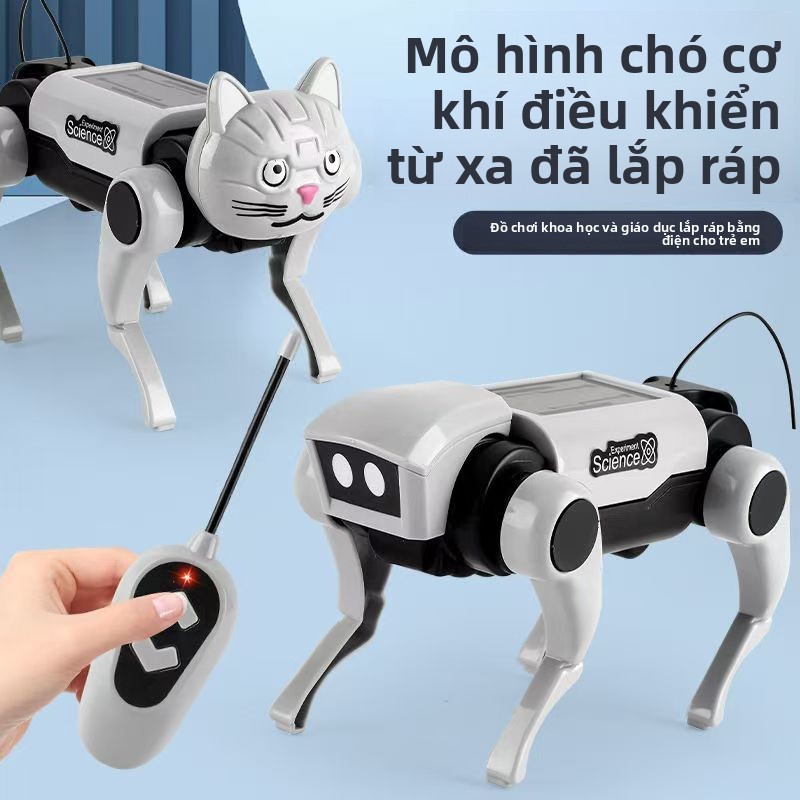 Trẻ em Điều khiển từ xa Cơ mèo DIY Kết hợp lắp ráp Robot đi bộ bằng điện Đồ chơi thú cưng cho chó