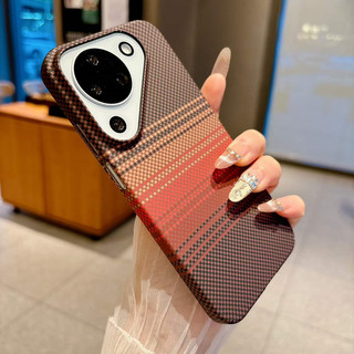 Ốp từ tính họa tiết Kevlar bằng sợi Carbon sang trọng cho Huawei Pura 90 Pro Max 80Pro 70 Ultra Mate 80 Vỏ chống sốc