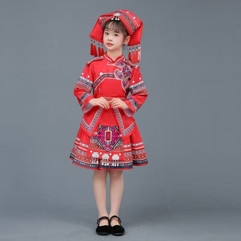 💕 Trung Quốc Đầm Trẻ Em Bé Gái 3-12 Tuổi Liên Hợp Quốc Dân Tộc Trang Phục Sự Kiện Lễ Hội Mới Lạ