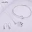 AqToCna 4 Bộ Trang Sức Giọt Nước Thời Trang Cho Nữ Đơn Giản Nhẫn Nelace Vòng Tay Bông Tai Bộ Cho Tiệc Cưới Trang Sức AqToCna