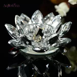 AqToCna 60mm Thạch Anh Pha Lê Hoa Sen Thủ Công Thủy Tinh Phong Thủy Đồ Trang Trí Các Bức Tượng Nhỏ Nhà Trang Trí Tiệc Cưới Quà Tặng Lưu Niệm Luy Pha Lê Sen Trang Trí AqToCna