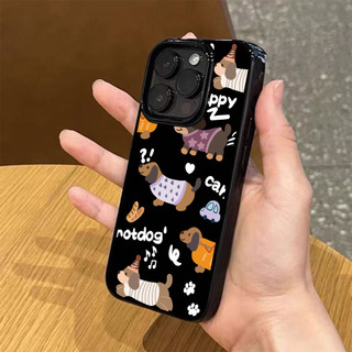 Ốp Lưng IPhone 13 15 11 17 16 12 14 ProMax  Chó xúc xích dễ thương 7 8Plus XR X XS Max