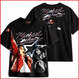 GC1 Michael Jackson FILM 220g áo thun cotton dày 110cm-6XL áo thun ngắn tay KING OF POP GC1