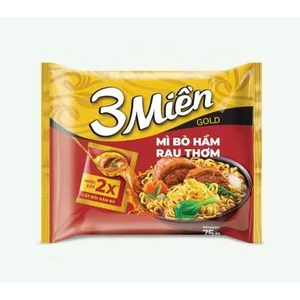 Thùng 30 Gói Mì 3 Miền Gold Vị Bò Hầm Rau Thương 75gram