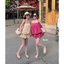 SÉT ĐẦM KẺ 2 DÂY NHÚN THUN XOÈ , QUẦN SHORT, 3màu BYJOLIE