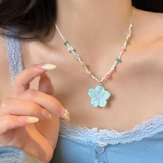 Đầy Màu Sắc Dệt Hoa Mặt Dây Chuyền Hạt Vòng Cổ Phong Cách Kỳ Nghỉ Vòng Cổ Thời Trang Cho Nữ