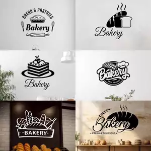10 Thiết Kế Bánh Mì Bánh Tráng Miệng Cửa Hàng Vinyl Dán Tường Hoạt Hình Nhà Làm Bánh Cửa Sổ Kính Trang Trí