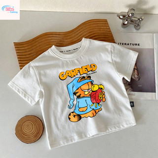 Áo Thun Trẻ Em Garfield Phong Cách, Vải Cotton, Thời Trang Hoạt Hình, Cho Bé Trai Mùa Hè, Size 90-150