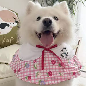Mèo Nước Bọt Thú Cưng Ren Kẻ Sọc Nơ Yếm Trang Trí Chó Lớn Border Shepherd Trang Sức Dễ Thương Yếm