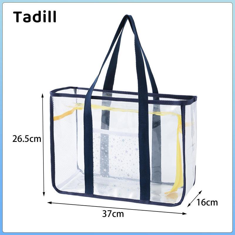 Túi đeo vai trong suốt dành cho nữ, Túi xách PVC, Túi Tote có dây kéo, Chất liệu chống thấm nước, Dung tích lớn để làm việc, mua sắm, đi biển, du lịch