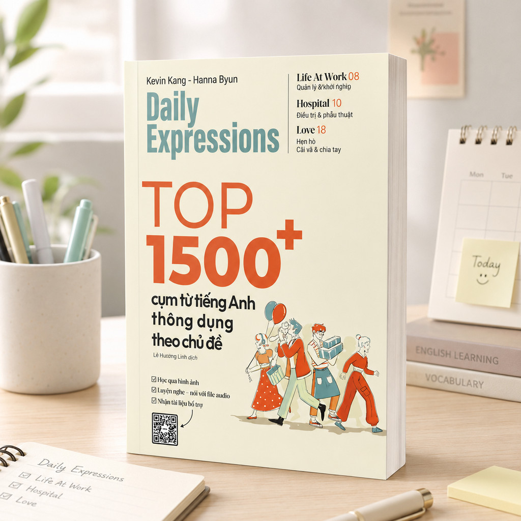 Sách - Daily Expression: Top 1500+ Cụm Từ Tiếng Anh Thông Dụng Theo Chủ Đề (Alpha Books)