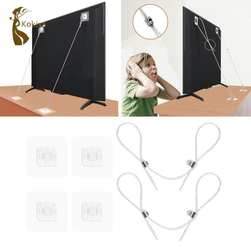 2 Miếng Dây Chống Kẹp Cho Nội Thất Tivi Bộ Neo Bảo Vệ An Toàn Trẻ Em Có Thể Điều Chỉnh Dây Thép Hạng Nặng Dây Buộc