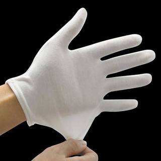 VRZ 1 Cặp Mới Full Ngón Nam Nữ Nghi Thức Găng Tay Cotton Trắng Bồi Bàn / Lái Xe / Trang Sức / Găng Tay Công Nhân Găng Tay Hấp Thụ Mồ Hôi HOT